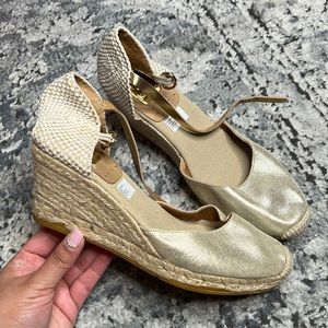 Kanna leather textil wedge